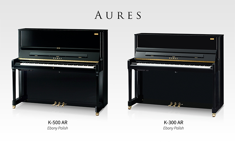 Kawai K-500AR and K-300AR Aures hybrid pianos