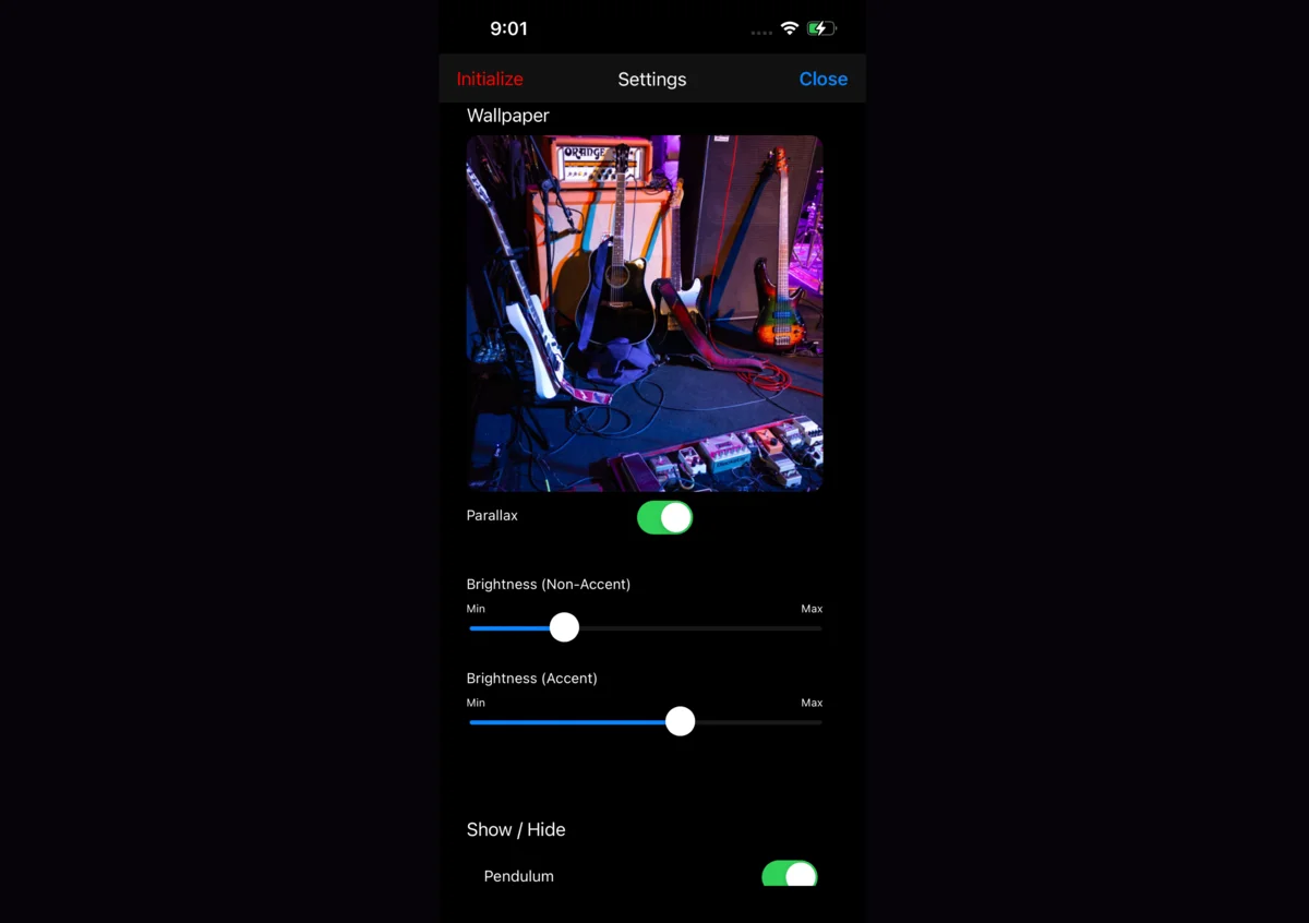 Customize sound, display, and background behavior