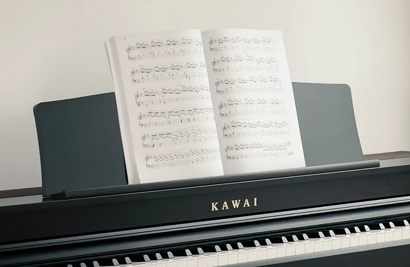 Broad, adjustable music rest
