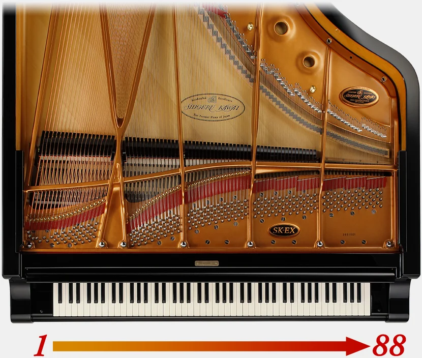 Full 88-key stereo piano sampling