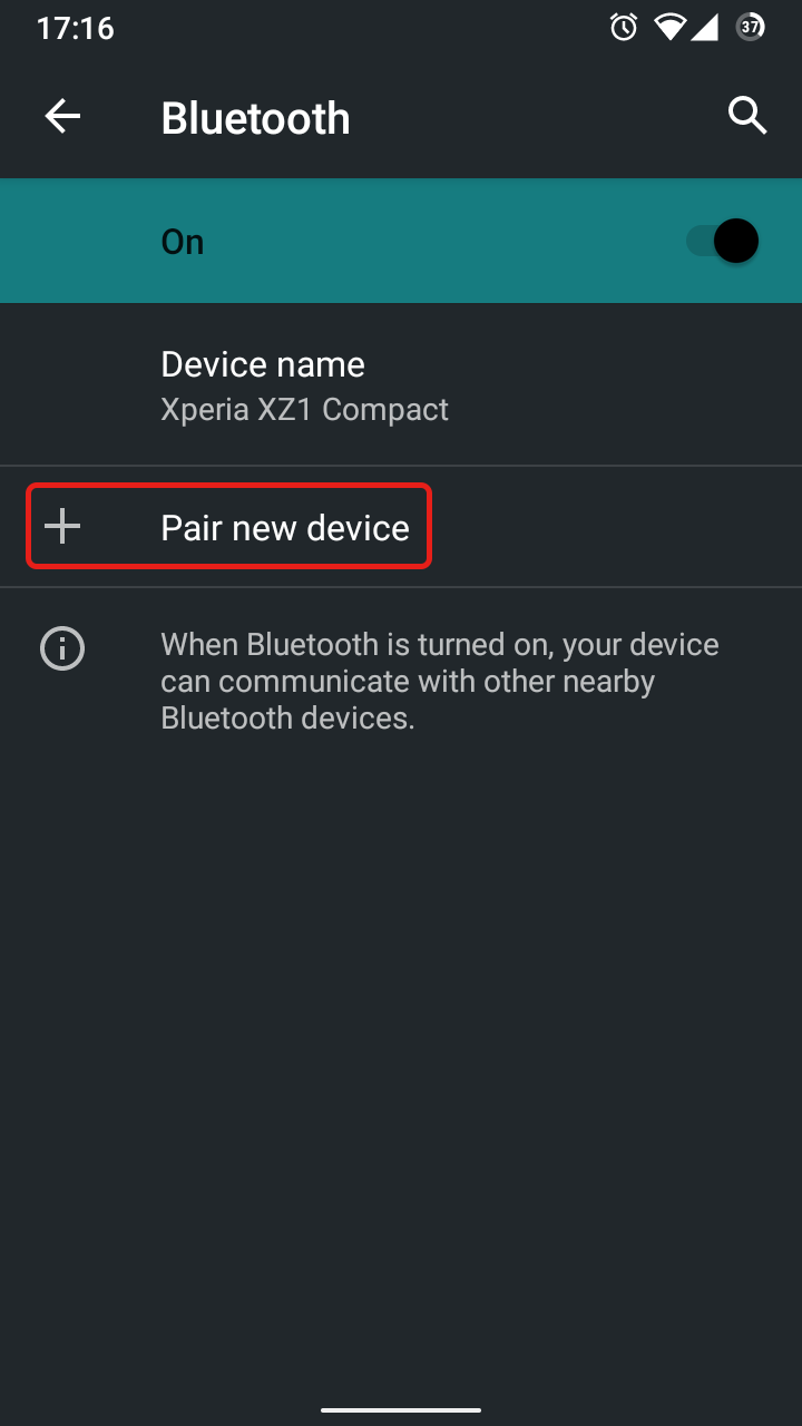 Pair new device