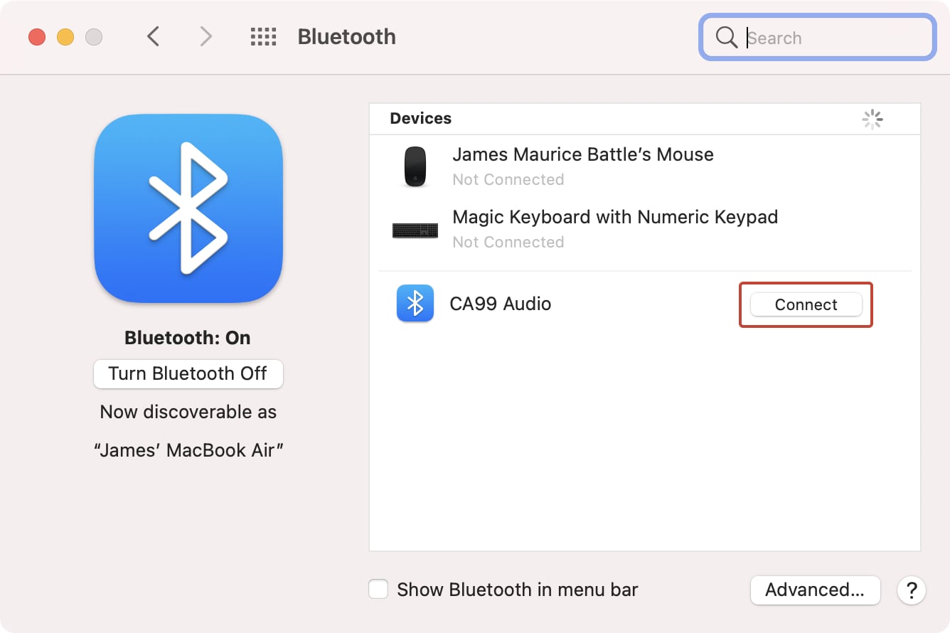 macOS Bluetooth settings #2