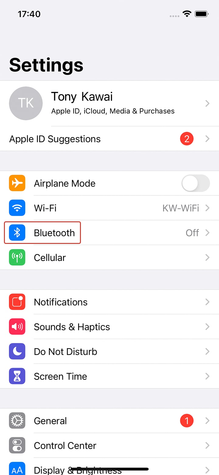 Bluetooth setting #1