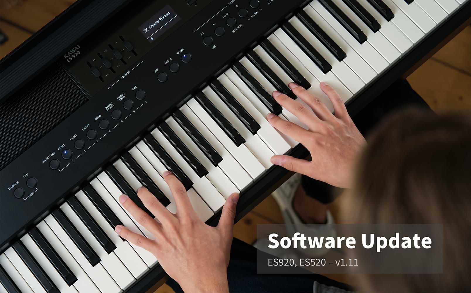 ES920, ES520 portable digital piano software update v1.11 released