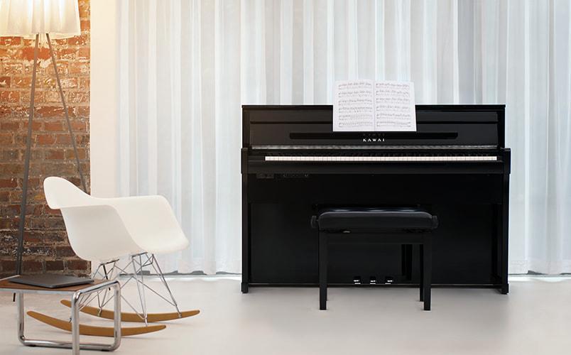 Kawai CA901 (Ebony Polish) - Upright piano cabinet design