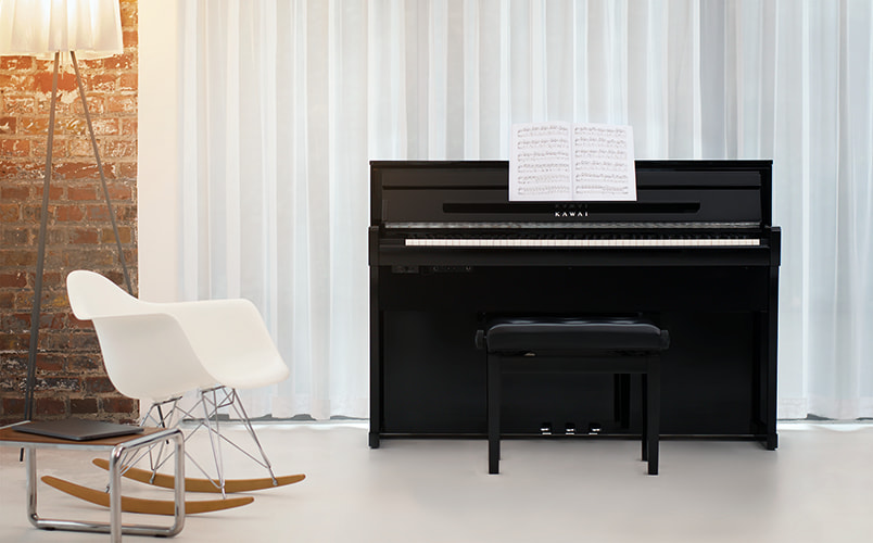Kawai CA901 (Ebony Polish) - Upright piano cabinet design