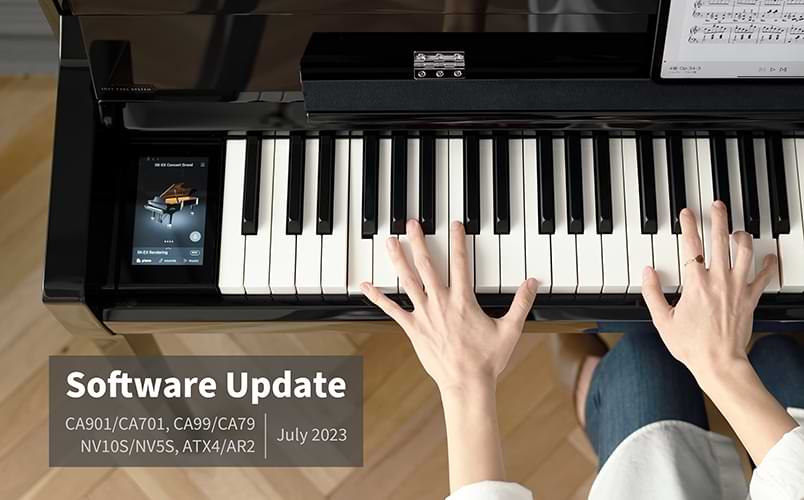 Software update for CA901/CA701, CA99/CA79 digital and NV10S/NV5S, ATX4/AR2 hybrid pianos.