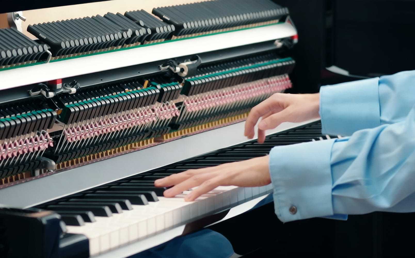 The Millennium III Hybrid upright piano action